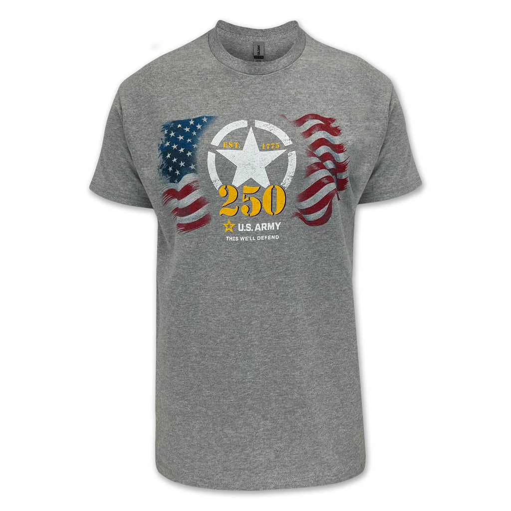 Army 250th Anniversary Flag T-Shirt (Grey)